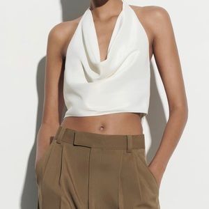 Draped halter top